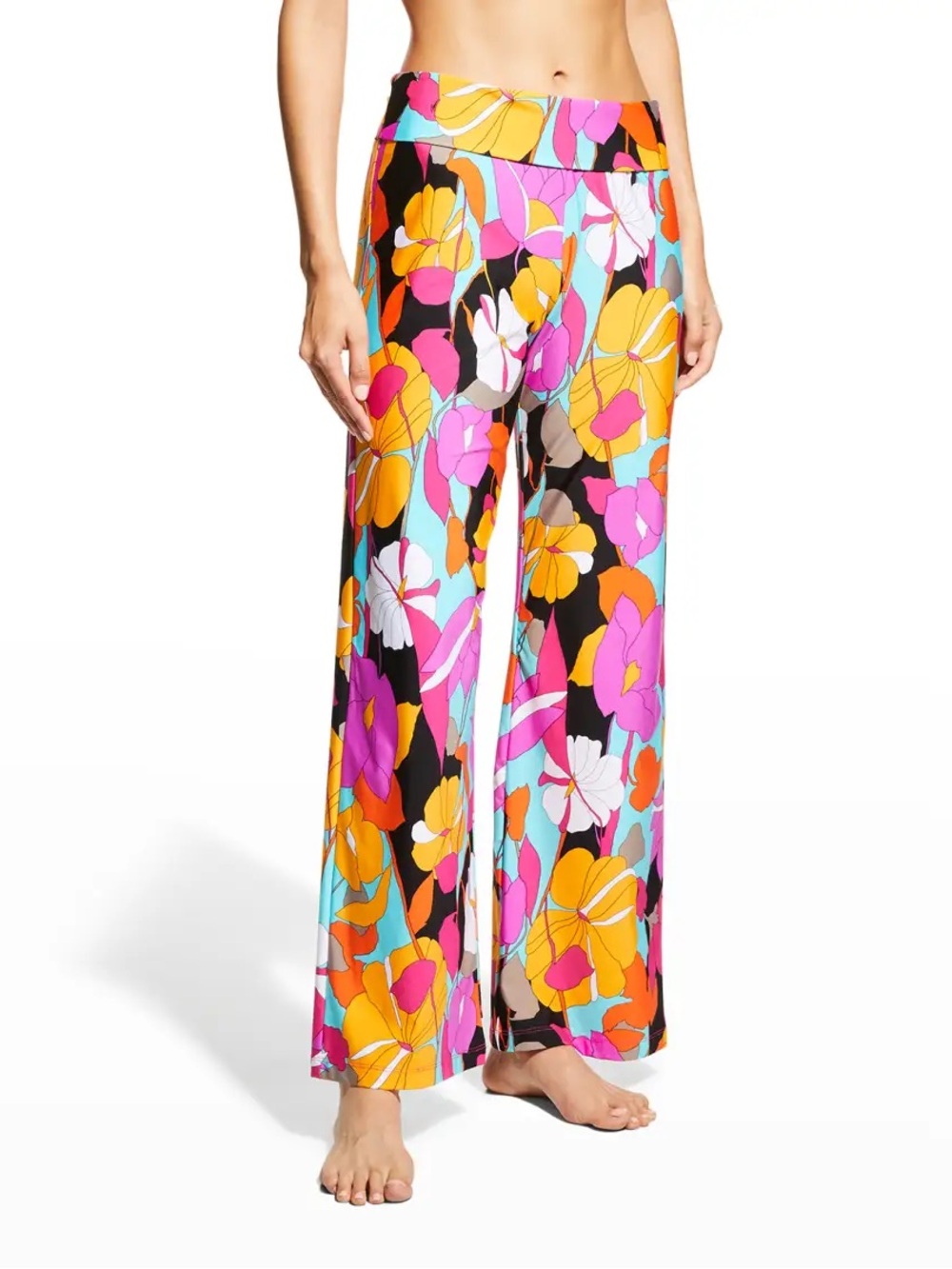 Trina Turk Gemini Floral Swim Pants Wide leg flare NWOT